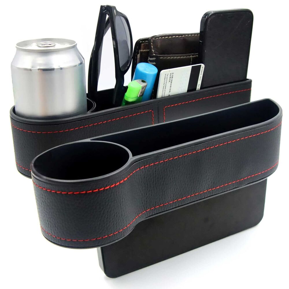 2 Pcs Car Seat Gap Filler - Leather Car Seat Crevice Storage Box